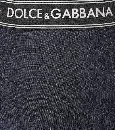Shop Dolce & Gabbana High-rise Denim Pencil Skirt In Blue