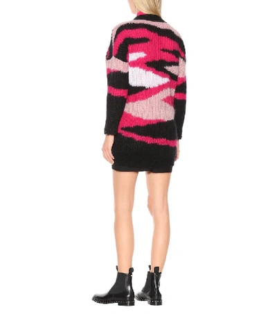 Shop Valentino Mohair And Wool-blend Cardigan In Pink