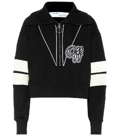 Shop Off-white Oversized Cotton-jersey Sweater In Black