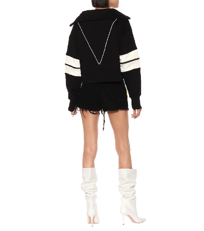 Shop Off-white Oversized Cotton-jersey Sweater In Black