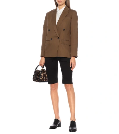 Shop Vince Stretch Cotton And Linen Blazer In Brown