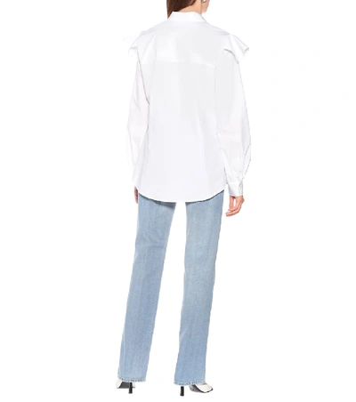Shop Loewe Capped-sleeve Cotton Shirt In White
