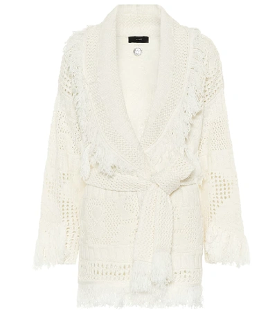 Shop Alanui Icon Wool Cardigan In White