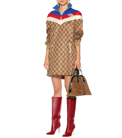 Shop Gucci Gg Technical Jersey Dress In Multicoloured