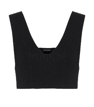 Shop Low Classic Ribbed-knit Crop Top In Black