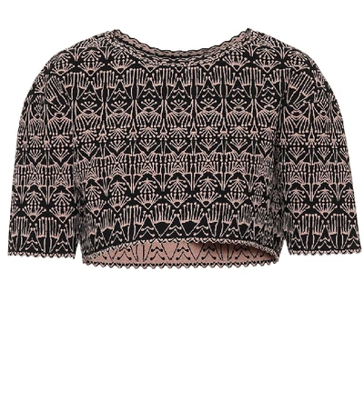 Shop Alaïa Stretch-knit Top In Black