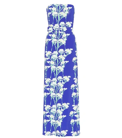 Shop Bernadette Carrie Stretch-jersey Maxi Dress In Blue