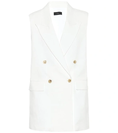 Shop Joseph Zappa Cotton-blend Vest In White