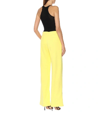 Shop Off-white Wide-leg Cotton Trackpants In Yellow