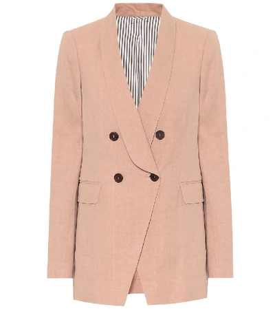 Shop Brunello Cucinelli Linen And Cotton Blazer In Pink