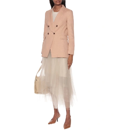 Shop Brunello Cucinelli Linen And Cotton Blazer In Pink