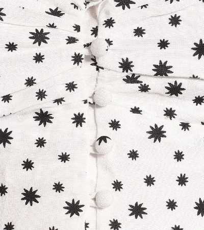 Shop Rixo London Sameera Printed Linen-blend Top In White