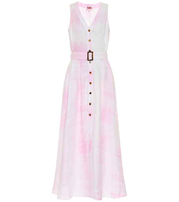 pastel linen dress