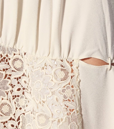 Shop Tibi Asymmetric Guipure Lace Midi Dress In White