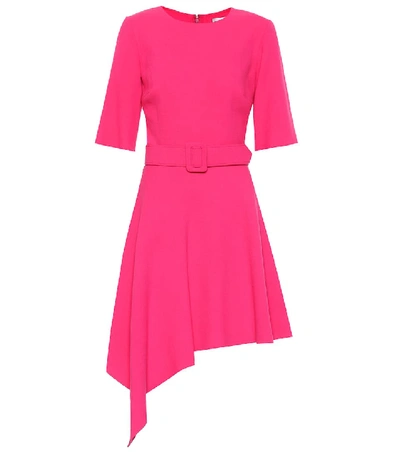 Shop Oscar De La Renta Stretch Wool Dress In Pink