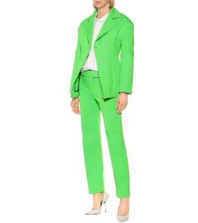 Shop Kwaidan Editions Jersey-mousseline Pants In Green