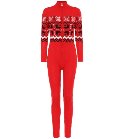 Shop Perfect Moment Nordic Merino Wool Jumpsuit In Red