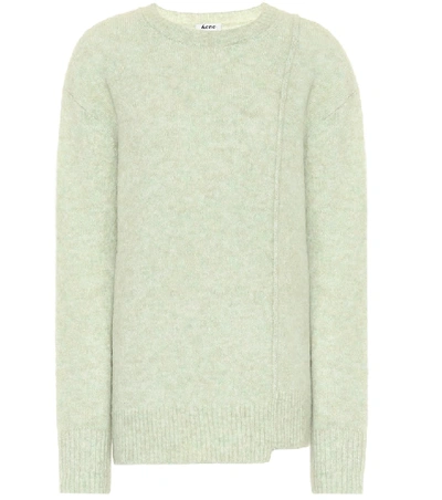 Shop Acne Studios Asymmetric Sweater In Green