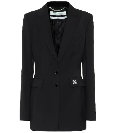 Shop Off-white Wool-blend Blazer In Black