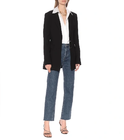 Shop Off-white Wool-blend Blazer In Black