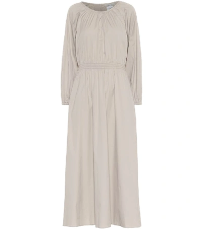 Shop Max Mara Guelfi Cotton-blend Midi Dress In Beige