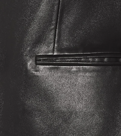 Shop Helmut Lang Leather Blazer In Black