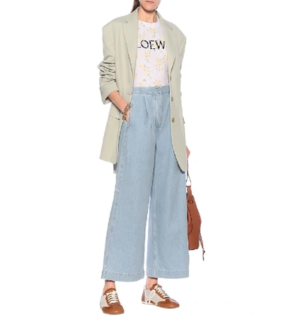 Shop Loewe High-rise Wide-leg Jeans In Blue