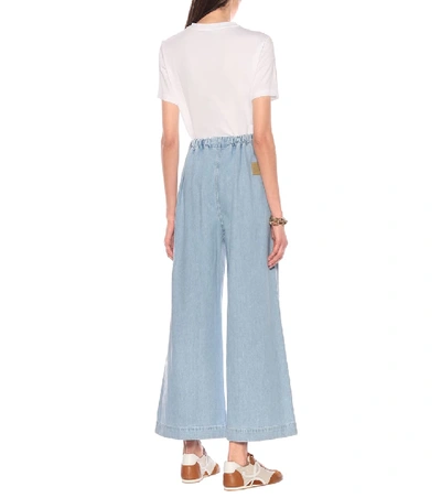 Shop Loewe High-rise Wide-leg Jeans In Blue