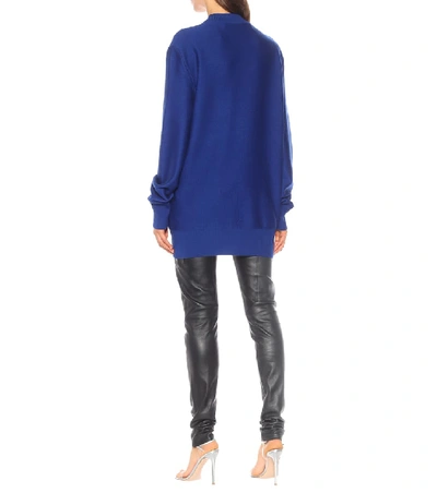 Shop Off-white Stretch Wool Blend Sweater In Blue