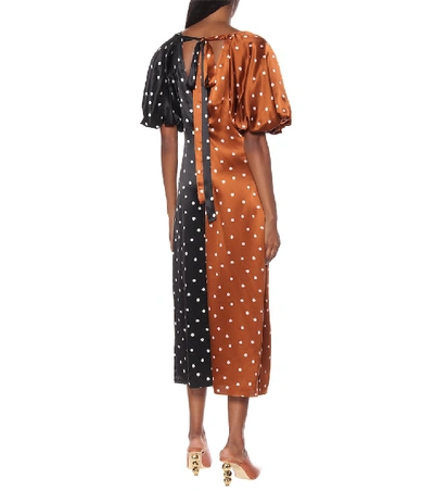 Shop Lee Mathews Talulah Polka-dot Silk-satin Dress In Multicoloured