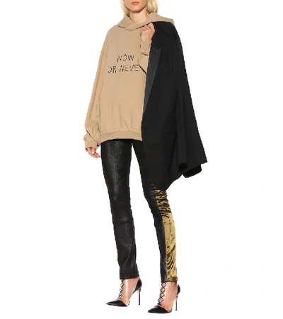 Shop Haider Ackermann Embroidered Leather Leggings In Black