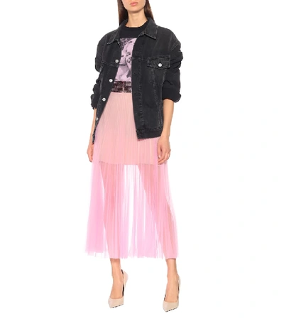 Shop Christopher Kane Embellished Pleated Skirt In Pink