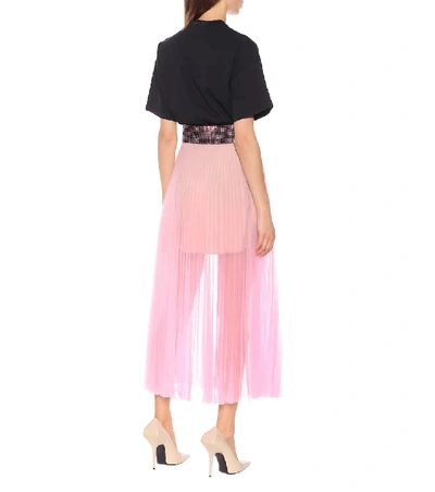 Shop Christopher Kane Embellished Pleated Skirt In Pink