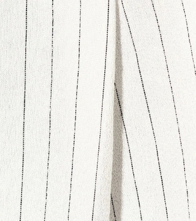 Shop Vince Striped Linen-blend Pants In White