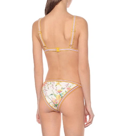 Shop Zimmermann Zinnia Floral Bikini Top In Multicoloured