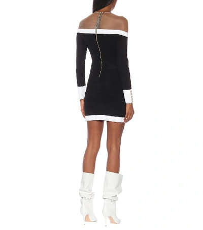 Shop Balmain Knit Minidress In Black