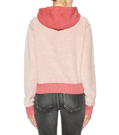 Shop Saint Laurent Printed Cotton Hoodie In Pink