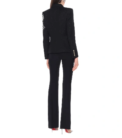 Shop Balmain Crystal-embellished Blazer In Black