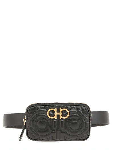 Shop Ferragamo Leather Belt Bag In Black