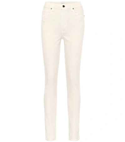Shop Khaite Vanessa High-rise Skinny Jeans In White