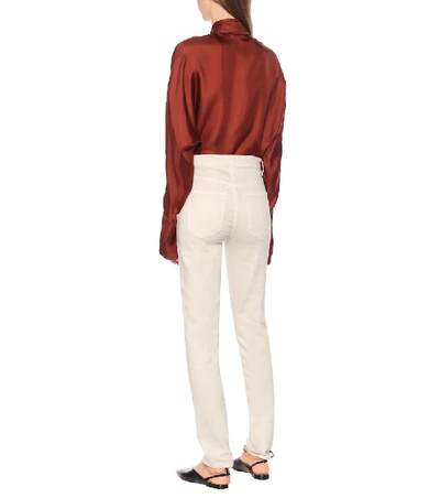 Shop Khaite Vanessa High-rise Skinny Jeans In White