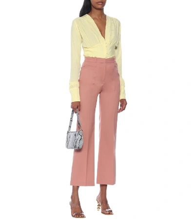 Shop Alexa Chung High-rise Straight Pants In Pink