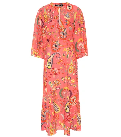 Shop Etro Printed Crêpe Maxi Dress In Orange