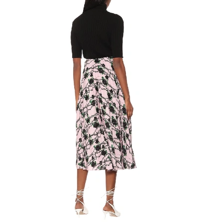 Shop Valentino X Undercover Silk Midi Skirt In Pink