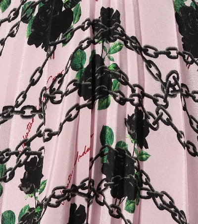 Shop Valentino X Undercover Silk Midi Skirt In Pink