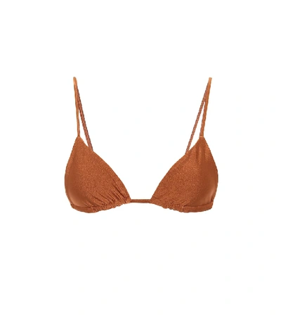Shop Jade Swim Via Bikini Top In Brown