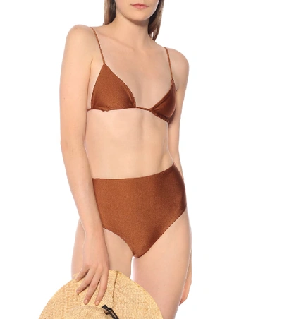 Shop Jade Swim Via Bikini Top In Brown