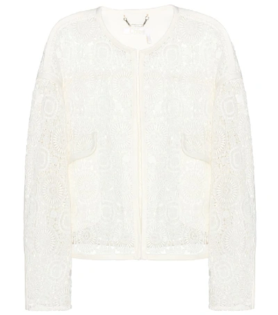 Shop Chloé Lace Cardigan In White