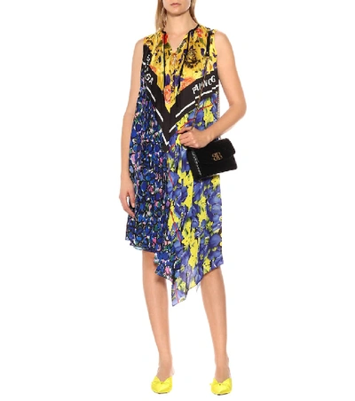 Shop Balenciaga Scarf Printed Dress In Multicoloured