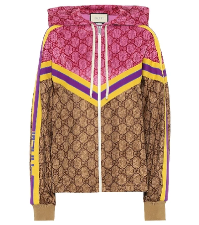 Shop Gucci Gg Technical Jersey Jacket In Pink